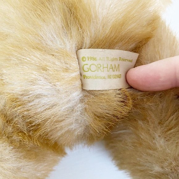 Vintage 1986 Gorham Jointed Teddy Bear Plush Stuffed Animal Light Brown - Picture 3 of 4